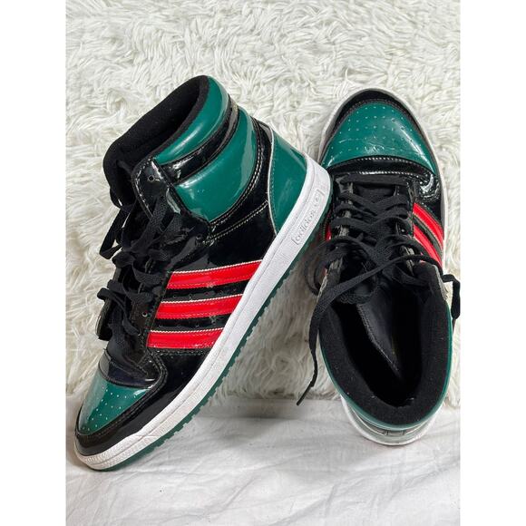 Adidas Top Ten Hi RB Black Green Red Patent Leather Men’s Size 11 Shoes FX7874 - Picture 1 of 9